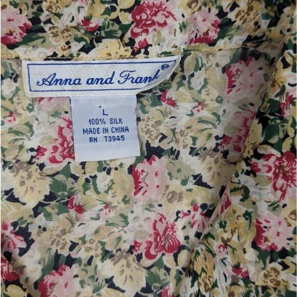 Vintage Floral Silk Short Sleeve Button-Up - Picture 4 of 5